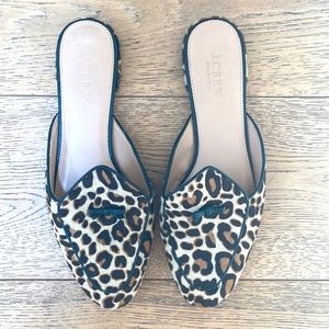 JCrew leopard mules size 8.5